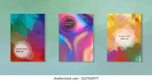 Abstract geometric triangle background, art, artistic, bright, colorful, design. Mosaic, color background. Mosaic texture. The effect of stained glass. EPS 10 Vector