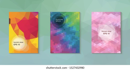 Abstract geometric triangle background, art, artistic, bright, colorful, design. Mosaic, color background. Mosaic texture. The effect of stained glass. EPS 10 Vector