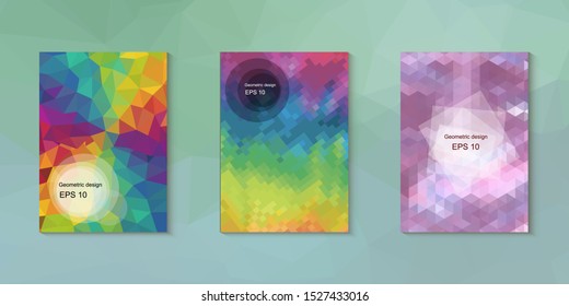 Abstract geometric triangle background, art, artistic, bright, colorful, design. Mosaic, color background. Mosaic texture. The effect of stained glass. EPS 10 Vector