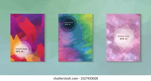 Abstract geometric triangle background, art, artistic, bright, colorful, design. Mosaic, color background. Mosaic texture. The effect of stained glass. EPS 10 Vector