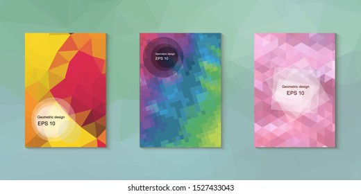 Abstract geometric triangle background, art, artistic, bright, colorful, design. Mosaic, color background. Mosaic texture. The effect of stained glass. EPS 10 Vector