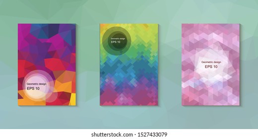 Abstract geometric triangle background, art, artistic, bright, colorful, design. Mosaic, color background. Mosaic texture. The effect of stained glass. EPS 10 Vector