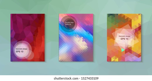 Abstract geometric triangle background, art, artistic, bright, colorful, design. Mosaic, color background. Mosaic texture. The effect of stained glass. EPS 10 Vector