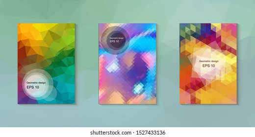 Abstract geometric triangle background, art, artistic, bright, colorful, design. Mosaic, color background. Mosaic texture. The effect of stained glass. EPS 10 Vector