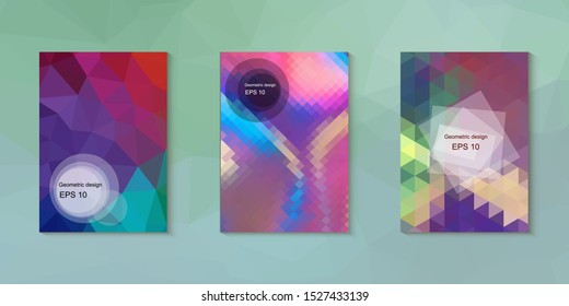 Abstract geometric triangle background, art, artistic, bright, colorful, design. Mosaic, color background. Mosaic texture. The effect of stained glass. EPS 10 Vector