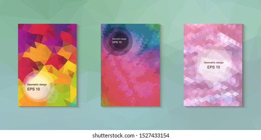 Abstract geometric triangle background, art, artistic, bright, colorful, design. Mosaic, color background. Mosaic texture. The effect of stained glass. EPS 10 Vector