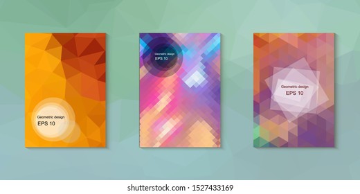 Abstract geometric triangle background, art, artistic, bright, colorful, design. Mosaic, color background. Mosaic texture. The effect of stained glass. EPS 10 Vector