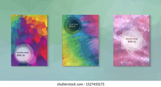 Abstract geometric triangle background, art, artistic, bright, colorful, design. Mosaic, color background. Mosaic texture. The effect of stained glass. EPS 10 Vector