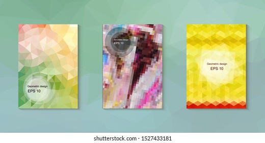 Abstract geometric triangle background, art, artistic, bright, colorful, design. Mosaic, color background. Mosaic texture. The effect of stained glass. EPS 10 Vector