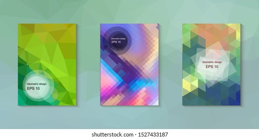 Abstract geometric triangle background, art, artistic, bright, colorful, design. Mosaic, color background. Mosaic texture. The effect of stained glass. EPS 10 Vector