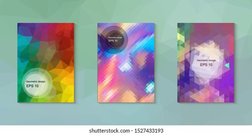 Abstract geometric triangle background, art, artistic, bright, colorful, design. Mosaic, color background. Mosaic texture. The effect of stained glass. EPS 10 Vector