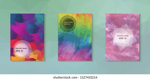 Abstract geometric triangle background, art, artistic, bright, colorful, design. Mosaic, color background. Mosaic texture. The effect of stained glass. EPS 10 Vector