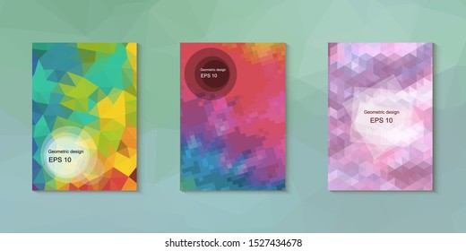Abstract geometric triangle background, art, artistic, bright, colorful, design. Mosaic, color background. Mosaic texture. The effect of stained glass. EPS 10 Vector