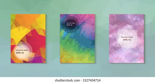 Abstract geometric triangle background, art, artistic, bright, colorful, design. Mosaic, color background. Mosaic texture. The effect of stained glass. EPS 10 Vector