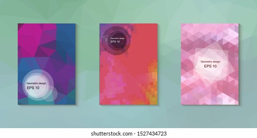 Abstract geometric triangle background, art, artistic, bright, colorful, design. Mosaic, color background. Mosaic texture. The effect of stained glass. EPS 10 Vector