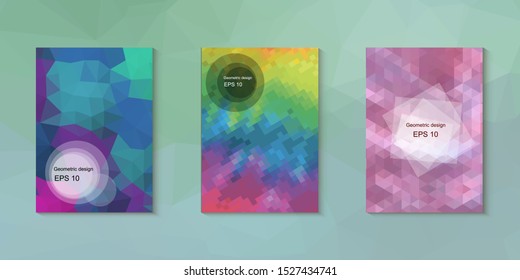 Abstract geometric triangle background, art, artistic, bright, colorful, design. Mosaic, color background. Mosaic texture. The effect of stained glass. EPS 10 Vector