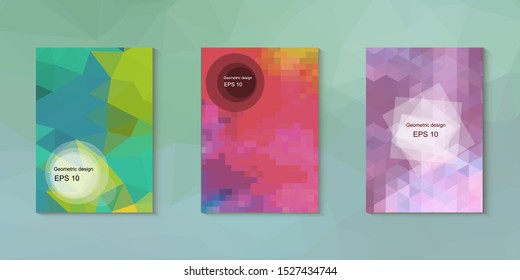 Abstract geometric triangle background, art, artistic, bright, colorful, design. Mosaic, color background. Mosaic texture. The effect of stained glass. EPS 10 Vector