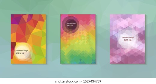 Abstract geometric triangle background, art, artistic, bright, colorful, design. Mosaic, color background. Mosaic texture. The effect of stained glass. EPS 10 Vector
