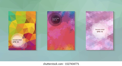 Abstract geometric triangle background, art, artistic, bright, colorful, design. Mosaic, color background. Mosaic texture. The effect of stained glass. EPS 10 Vector