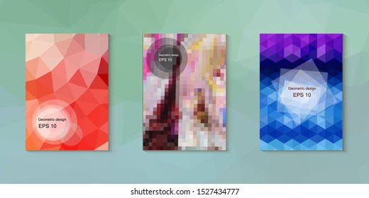 Abstract geometric triangle background, art, artistic, bright, colorful, design. Mosaic, color background. Mosaic texture. The effect of stained glass. EPS 10 Vector