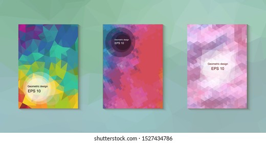 Abstract geometric triangle background, art, artistic, bright, colorful, design. Mosaic, color background. Mosaic texture. The effect of stained glass. EPS 10 Vector