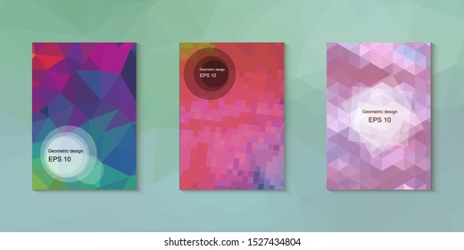 Abstract geometric triangle background, art, artistic, bright, colorful, design. Mosaic, color background. Mosaic texture. The effect of stained glass. EPS 10 Vector