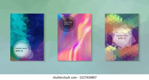Abstract geometric triangle background, art, artistic, bright, colorful, design. Mosaic, color background. Mosaic texture. The effect of stained glass. EPS 10 Vector