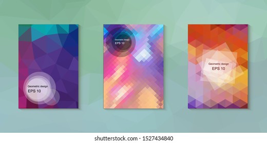 Abstract geometric triangle background, art, artistic, bright, colorful, design. Mosaic, color background. Mosaic texture. The effect of stained glass. EPS 10 Vector