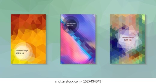 Abstract geometric triangle background, art, artistic, bright, colorful, design. Mosaic, color background. Mosaic texture. The effect of stained glass. EPS 10 Vector