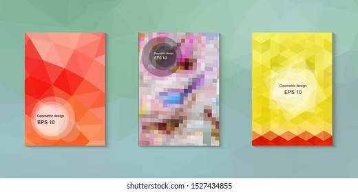 Abstract geometric triangle background, art, artistic, bright, colorful, design. Mosaic, color background. Mosaic texture. The effect of stained glass. EPS 10 Vector