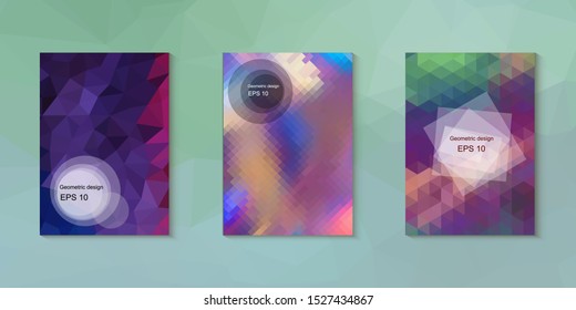 Abstract geometric triangle background, art, artistic, bright, colorful, design. Mosaic, color background. Mosaic texture. The effect of stained glass. EPS 10 Vector