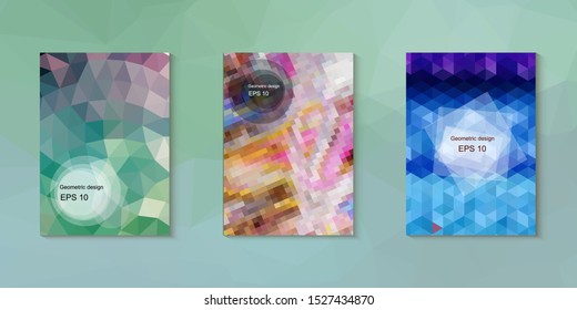 Abstract geometric triangle background, art, artistic, bright, colorful, design. Mosaic, color background. Mosaic texture. The effect of stained glass. EPS 10 Vector