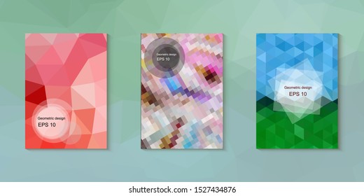 Abstract geometric triangle background, art, artistic, bright, colorful, design. Mosaic, color background. Mosaic texture. The effect of stained glass. EPS 10 Vector