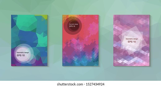 Abstract geometric triangle background, art, artistic, bright, colorful, design. Mosaic, color background. Mosaic texture. The effect of stained glass. EPS 10 Vector