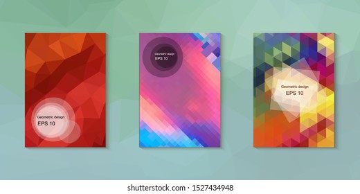 Abstract geometric triangle background, art, artistic, bright, colorful, design. Mosaic, color background. Mosaic texture. The effect of stained glass. EPS 10 Vector