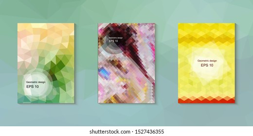 Abstract geometric triangle background, art, artistic, bright, colorful, design. Mosaic, color background. Mosaic texture. The effect of stained glass. EPS 10 Vector