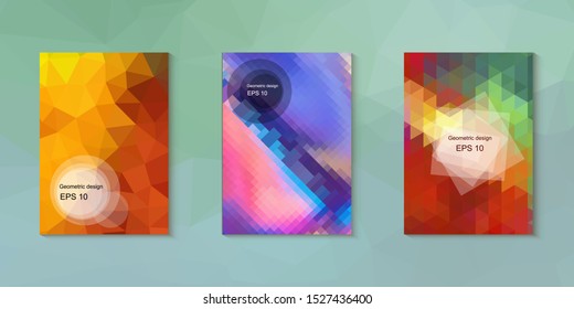 Abstract geometric triangle background, art, artistic, bright, colorful, design. Mosaic, color background. Mosaic texture. The effect of stained glass. EPS 10 Vector