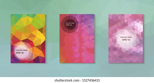 Abstract geometric triangle background, art, artistic, bright, colorful, design. Mosaic, color background. Mosaic texture. The effect of stained glass. EPS 10 Vector