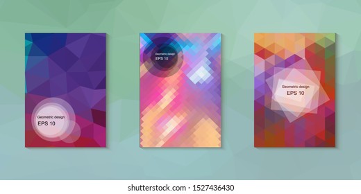 Abstract geometric triangle background, art, artistic, bright, colorful, design. Mosaic, color background. Mosaic texture. The effect of stained glass. EPS 10 Vector