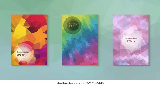 Abstract geometric triangle background, art, artistic, bright, colorful, design. Mosaic, color background. Mosaic texture. The effect of stained glass. EPS 10 Vector