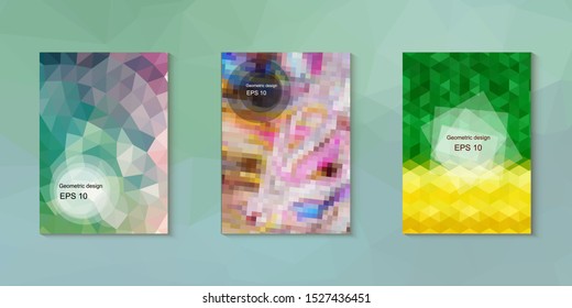 Abstract geometric triangle background, art, artistic, bright, colorful, design. Mosaic, color background. Mosaic texture. The effect of stained glass. EPS 10 Vector