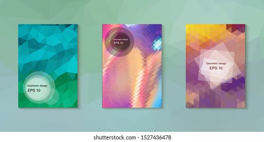 Abstract geometric triangle background, art, artistic, bright, colorful, design. Mosaic, color background. Mosaic texture. The effect of stained glass. EPS 10 Vector