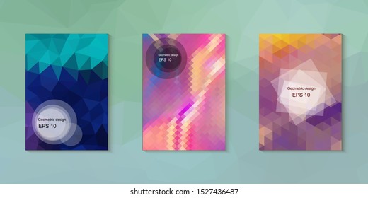 Abstract geometric triangle background, art, artistic, bright, colorful, design. Mosaic, color background. Mosaic texture. The effect of stained glass. EPS 10 Vector