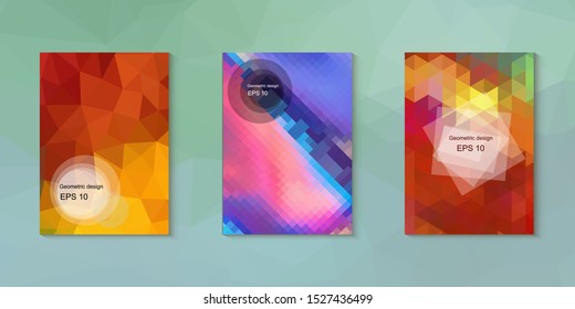 Abstract geometric triangle background, art, artistic, bright, colorful, design. Mosaic, color background. Mosaic texture. The effect of stained glass. EPS 10 Vector