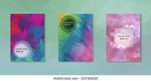 Abstract geometric triangle background, art, artistic, bright, colorful, design. Mosaic, color background. Mosaic texture. The effect of stained glass. EPS 10 Vector