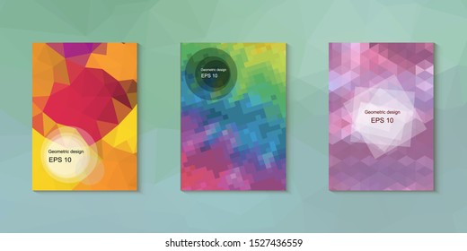 Abstract geometric triangle background, art, artistic, bright, colorful, design. Mosaic, color background. Mosaic texture. The effect of stained glass. EPS 10 Vector