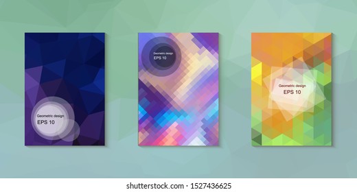 Abstract geometric triangle background, art, artistic, bright, colorful, design. Mosaic, color background. Mosaic texture. The effect of stained glass. EPS 10 Vector