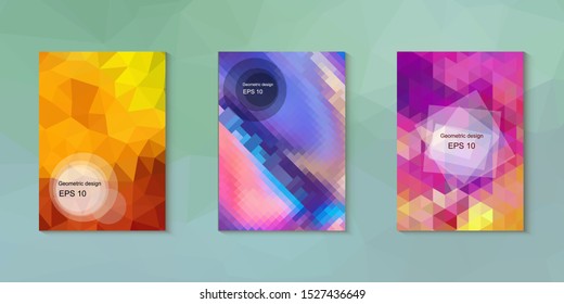 Abstract geometric triangle background, art, artistic, bright, colorful, design. Mosaic, color background. Mosaic texture. The effect of stained glass. EPS 10 Vector