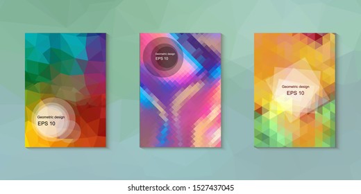 Abstract geometric triangle background, art, artistic, bright, colorful, design. Mosaic, color background. Mosaic texture. The effect of stained glass. EPS 10 Vector