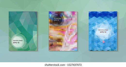 Abstract geometric triangle background, art, artistic, bright, colorful, design. Mosaic, color background. Mosaic texture. The effect of stained glass. EPS 10 Vector